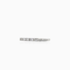 Bague sophistiquée en argent avec zircon cubique