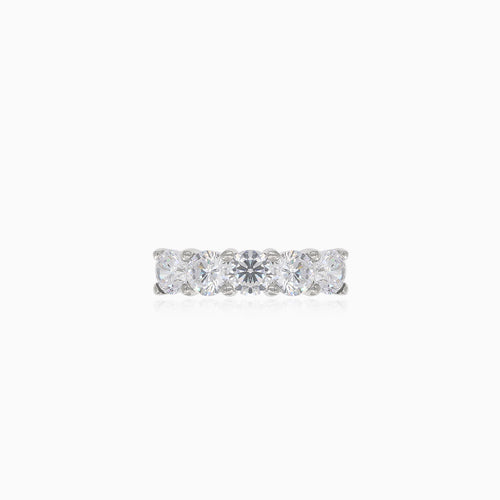Ring aus Sterlingsilber mit fünf Zirkoniasteinen