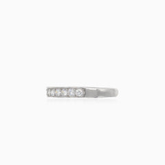 Anillo brillante de plata con circonita cúbica