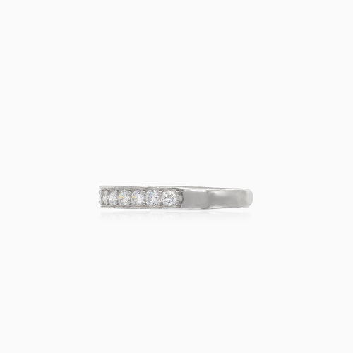 Anillo brillante de plata con circonita cúbica