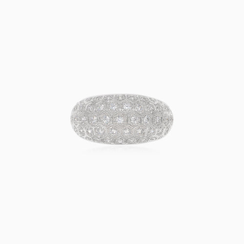 Eleganter fünfreihiger Silber-Damenring