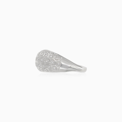 Eleganter fünfreihiger Silber-Damenring