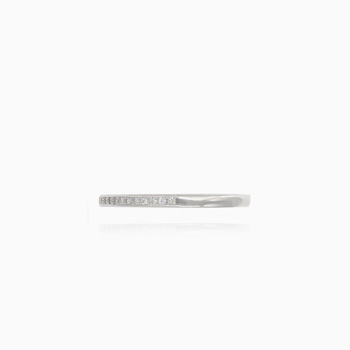 Heller Silberring mit Zirkonia