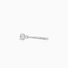 Stylish silver cubic zirconia ring