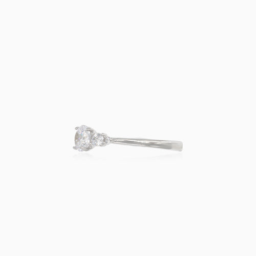 Stylish silver cubic zirconia ring