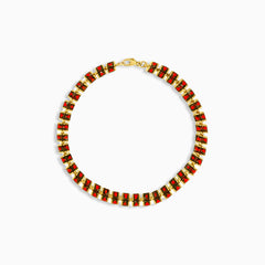 Pulsera de granate talla princesa cuadrada.