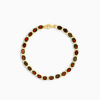 "Ovaler Granat- und Zirkonia-Armband"