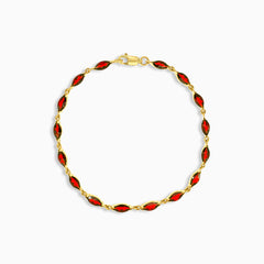 Elegante pulsera de granate en corte marquesa