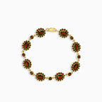 Elegantes Granat-Armband aus Gelbgold
