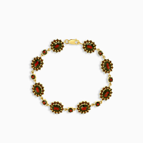 Elegantes Granat-Armband aus Gelbgold