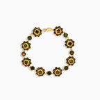 Garnet Daisy-Blumenarmband in Gold