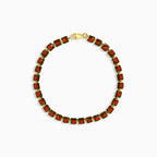Gold garnet bracelet with square princess cut