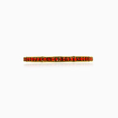 Elegant garnet square princess cut bangle
