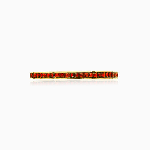Elegant garnet square princess cut bangle