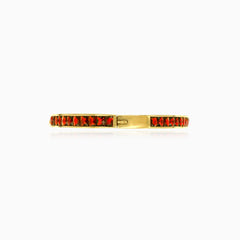 Brazalete elegante de granate con corte princesa cuadrado