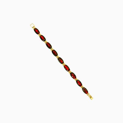Bracelet élégant en grenat ovale