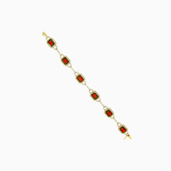 Armband für Damen mit Smaragdschliff-Granat
