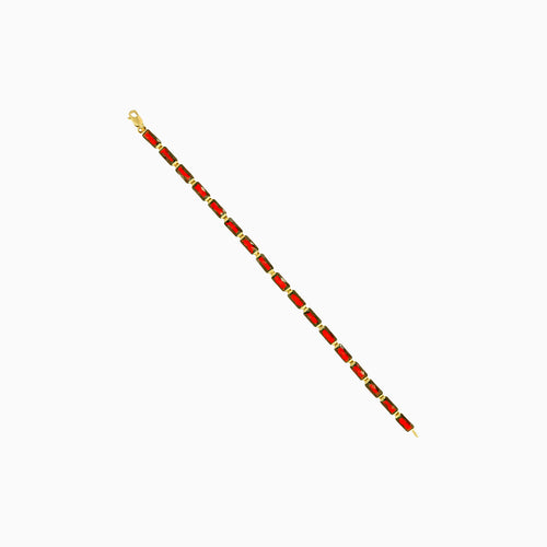 Bracelet radiant rectangulaire en grenat