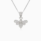 Pendentif abeille en argent avec zircon cubique
