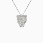 Pendentif en argent tête de panthère avec zircon cubique