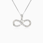 Pendentif infini en argent avec zircon cubique