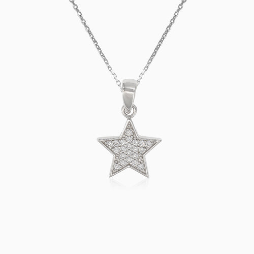 Pendentif étoile en argent avec zircon cubique