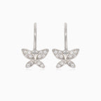 Boucles d’oreilles pendantes en argent avec papillons