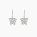 Boucles d’oreilles pendantes en argent sterling avec papillon