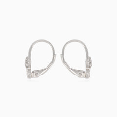 Silver drop earrings with kittens