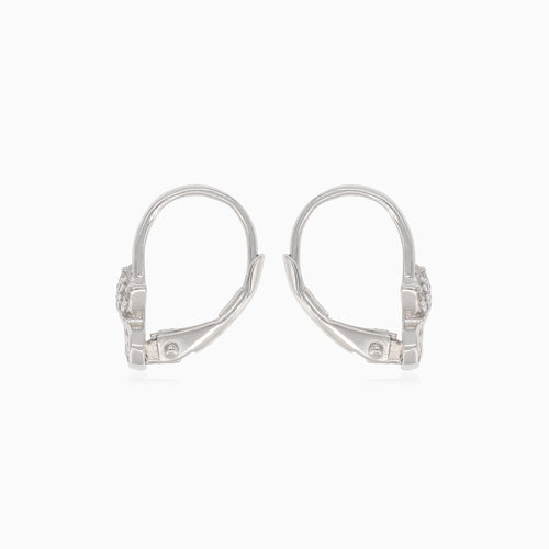 Silver drop earrings with kittens