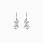 Silver drop earrings with kittens