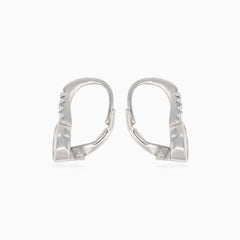 Boucles d'oreilles pendantes en argent avec zircon cubique ovale
