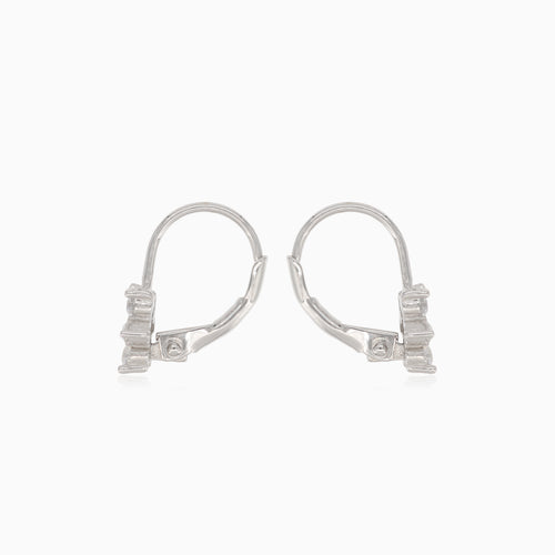 Silver cubic zirconia star drop earrings