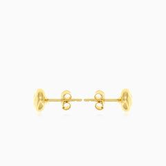 Round gold plated silver stud earrings