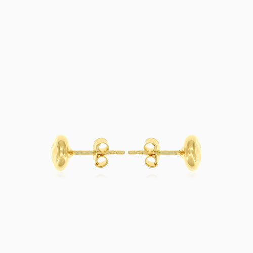 Round gold plated silver stud earrings