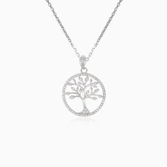 Pendentif en argent arbre de vie avec zircon cubique