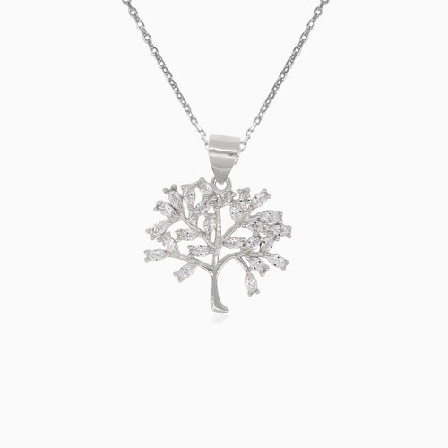 Colgante árbol de la vida de plata con zirconia cúbica