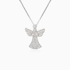 Pendentif complet en argent avec ange et zircon cubique