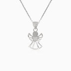 Pendentif en argent avec ange et cœur en zirconium cubique