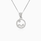 Pendentif cercle avec LOVE en argent avec zircons cubiques