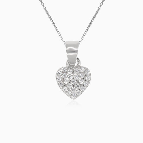 Colgante de plata con corazón de circonita cúbica