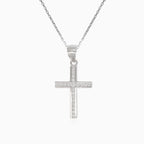 Pendentif croix en argent avec zircons cubiques incrustés