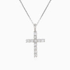 Silberanhänger Kreuz aus runden Zirkonia