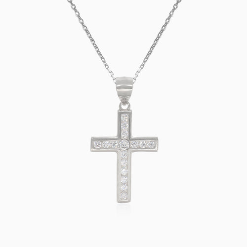 Silberanhänger Kreuz mit runden Zirkonia
