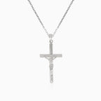 Silbernes großes Kreuz-Anhänger mit Jesus