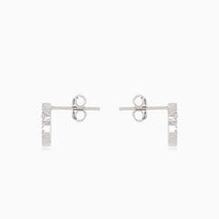 Pendientes de plata con círculos de circonios cúbicos