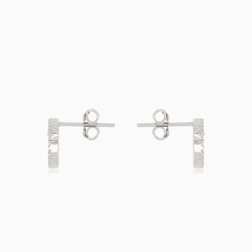 Pendientes de plata con círculos de circonios cúbicos