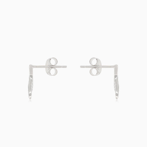 Silver earring fin of a whale