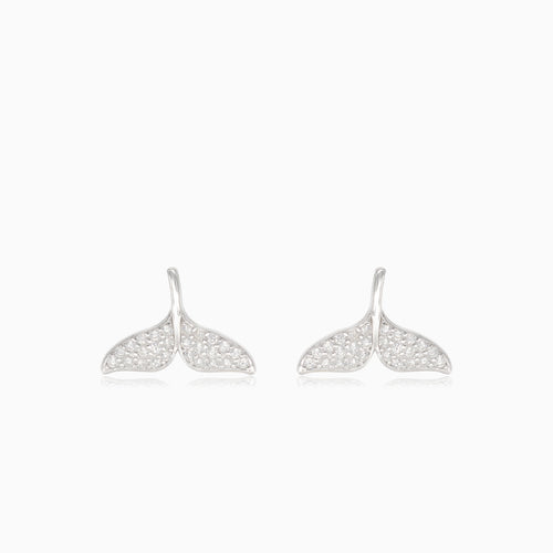 Silberner Walflossen-Ohrstecker