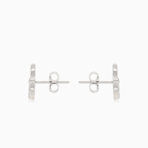 Silver cat stud earrings